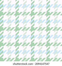 Mint, green and blue check print illustration design pattern. Vector houndstooth pattern 