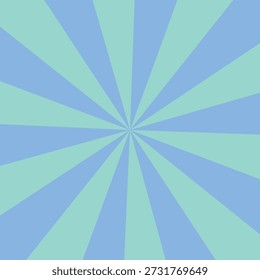 Mint green and blue sunburst pattern radial lines background