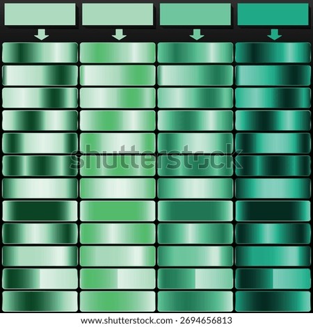 Mint Green Bright Green and Deep Teal Metallic Gradient Collection.