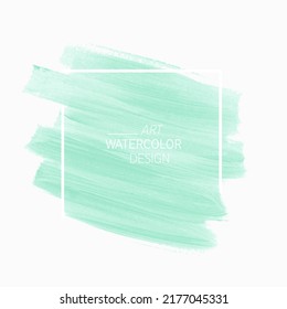 Mint green brush paint background vector. Perfect design for headline, logo and sale banner.