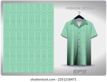 mint green carved fence patterned Hawaiian shirt vector background image For making backgrounds for aloha shirt wallpaper or various backdrops.