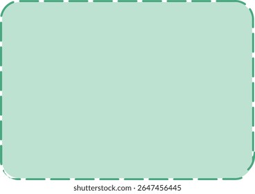 Quadro em forma de nuvem verde de menta com bordas tracejadas e cantos arredondados, ideal para temas, rótulos, notas ou layouts criativos das crianças.