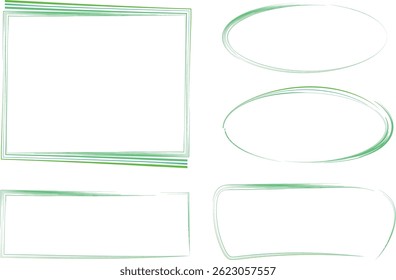 mint green colorful line art abstract frames collection