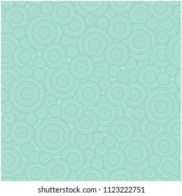 Mint green concentric circles seamless pattern
