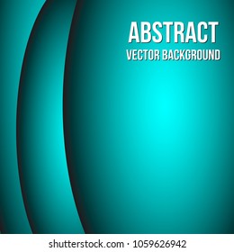 Mint green curve lines. Wavy abstract vector background. Easy to edit design template for your presentations.