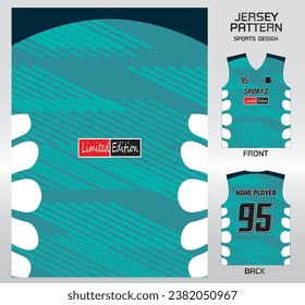 Mint green diagonal pattern design, illustration, textile background for sports t-shirt, football jersey shirt mockup for football club. consistent front view