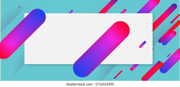Pancarta de formas Neon Dinámica Verde Mint. Concepto de identidad corporativa de tarjeta de presentación. Neon Dynemic Geométrico Memphis. Diseño de Tapa Mínima Colorida de Banner de Venta. Diseño de movimiento de franjas azules rosadas.