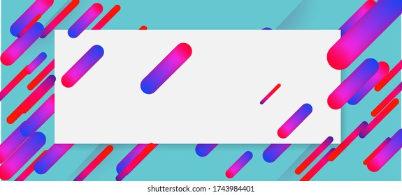 Mint Green Dynamic Neon Shape Banner. Minimal Cover Sale Banner Colorful Design. Purple Blue Pink Stripes Motion Pattern. Corporate Identity Business Card Concept. Neon Dynemic Geometric Memphis.