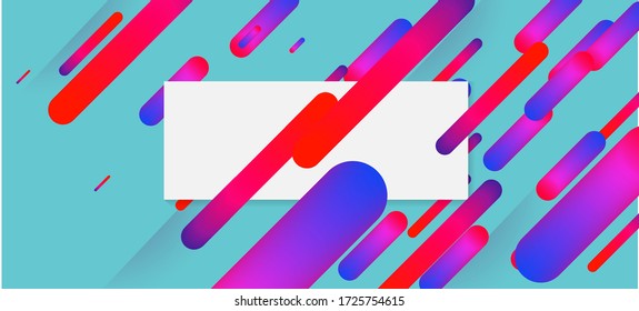 Mint Green Dynamic Neon Stripes Banner. Neon Dynemic Geometric Memphis. Minimal Cover Sale Banner Colorful Design. Purple Blue Pink Shape Motion Pattern. Corporate Identity Business Card Layout.