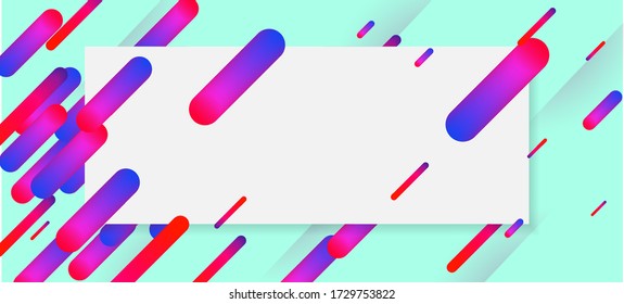 Mint Green Dynamic Neon Stripes Banner. Business Card Corporate Identity Layout. Neon Dynemic Geometric Memphis. Minimal Cover Sale Banner Colorful Design. Purple Pink Blue Shape Motion Pattern.