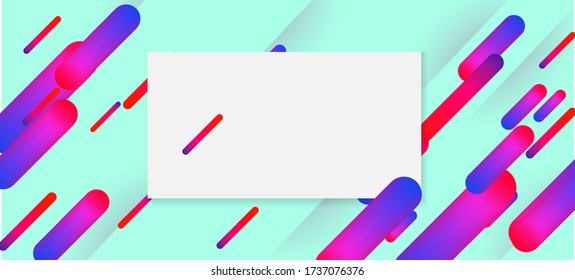Mint Green Dynamic Neon Stripes Banner. Blue Pink Purple Lines Motion Pattern. Business Card Corporate Identity Concept. Minimal Cover Sale Banner Colorful Design. Neon Dynemic Geometric Memphis.