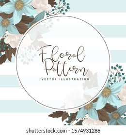 Mint green floral background flower border
