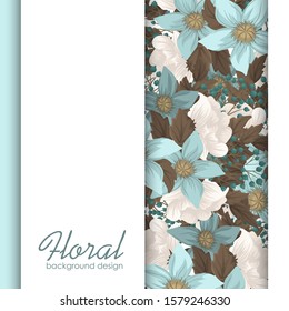 Mint green floral background flower border
