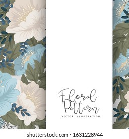 Mint green floral background flower border