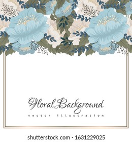 Mint green floral background flower border