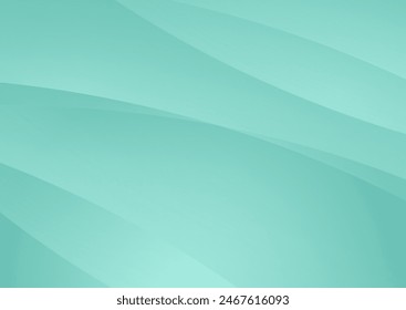 Mint green glossy smooth waves abstract minimal background. Blurred flowing vector graphic design