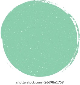 Mint grunge verde pintado círculo com bordas ásperas, texturizado pincel redondo traçado elemento para design abstrato, destaque moderno, fundo retro e decoração gráfica criativa.