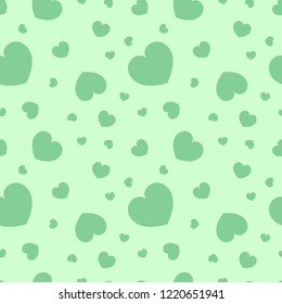 Mint green hearts repeating pattern use for textile print, party invitation,packaging,menu design,scrapbooking,template
