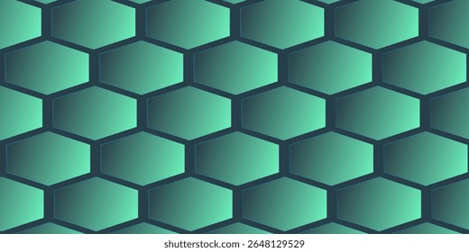 Mint Green Hexagonal Grid Seamless Pattern Trend Vector Abstract Background. Futuristic Technology Repetitive Structure Half Tone Art Illustration. Tileable Classy Graphical Abstraction for Wallpaper