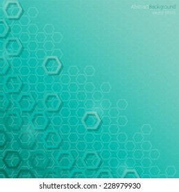 Mint Green Hexagonal Honeycomb Abstract Background - Vector EPS10 