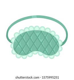 Mint green mask for sleeping with decorations vector illustration