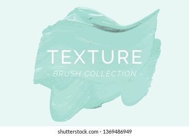 Mint green oil paint brush stroke texture on a plain background vector