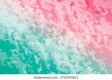 Fundo de gradiente verde menta e rosa. Atualizando textura abstrata com manchas de tinta artística.