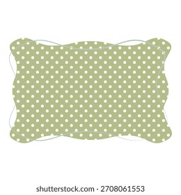 Una ilustración de marco decorativo de lunares verde menta. Diseño simple y lindo adecuado para mensajes, etiquetas, notas y materiales de scrapbooking.