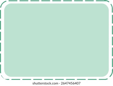 Mint green soft rectangle with dashed outline. Suitable for planner notes, pastel design themes, or soft-style digital decoration.