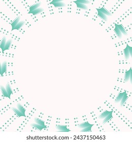 Mint Green Star and Line Circles Blended in White Background, Abstract Gradient Illustration
