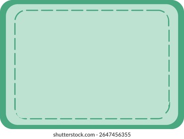 Mint verde costura etiqueta retangular com cantos arredondados, perfeito para etiquetas, cabeçalhos, elementos de UI, ou decorações de design de produto.