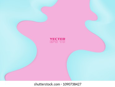 Mint green water or Ice cream flows down on a pink background. light and shadow ,abstract. pastels background .,Vector