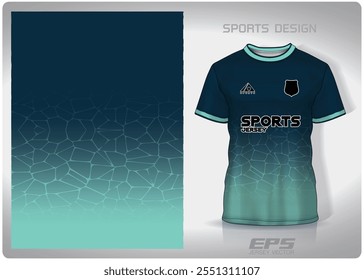 Mint green water reflection pattern design, illustration, textile background for sports t-shirt, football jersey shirt mockup for football club. consistent front view