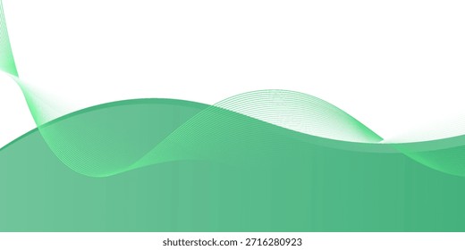 Borde de onda verde menta, divisor, forma de Vector de pie de página