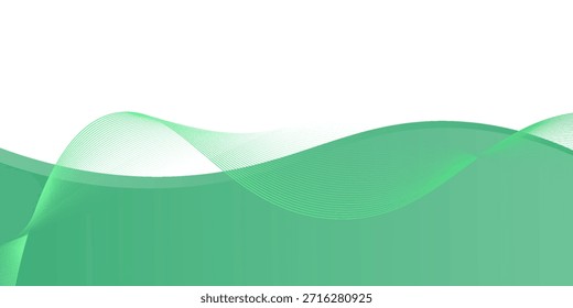 Borde de onda verde menta, divisor, forma de Vector de pie de página