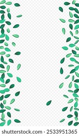 Mint Greens Transparent Vector Transparent Background Backdrop. Falling Leaf Background. Lime Foliage Realistic Plant. Leaves Fresh Illustration.