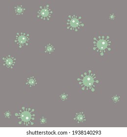 Ilustración de Papel Sanitario en Pastel Blanco de Virus Gris Mint. Hospital Coronavirus Bright Epidemia Medicina Calma Vector Enfermo. Signo de peligro Ciencia Pandemia Cuarentena Verde Covid-19 Fondo.