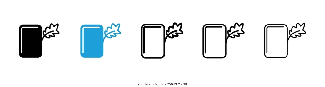 Mint gum icon in black and blue colors