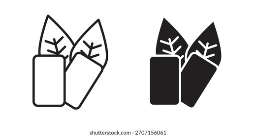 Minzgummi-Symbol in schwarzem Strich, Vektordesign und flache, feste Version auf weißem Hintergrund