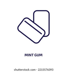 mint gum icon from dentist collection. Thin linear mint gum, candy, mint outline icon isolated on white background. Line vector mint gum sign, symbol for web and mobile