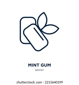 mint gum icon from dentist collection. Thin linear mint gum, gum, mint outline icon isolated on white background. Line vector mint gum sign, symbol for web and mobile