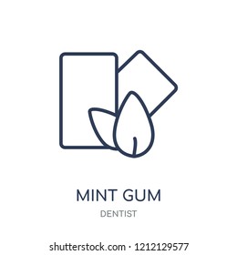 Mint gum icon. Mint gum linear symbol design from Dentist collection. Simple outline element vector illustration on white background.