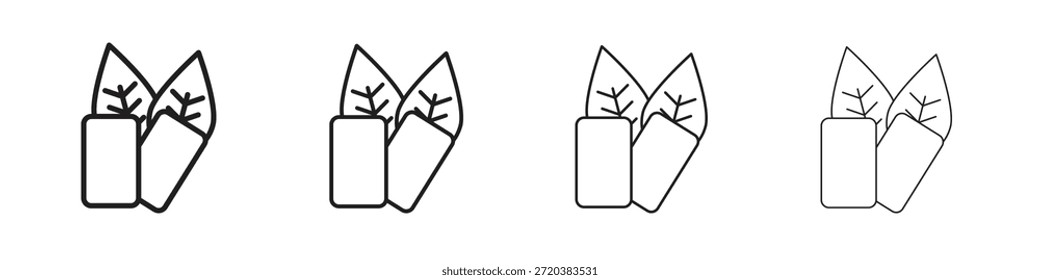 Minzgummi-Symbolsatz, Illustration, Schwarz