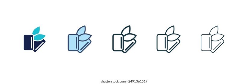 Conjunto de iconos de goma de menta sobre fondo blanco