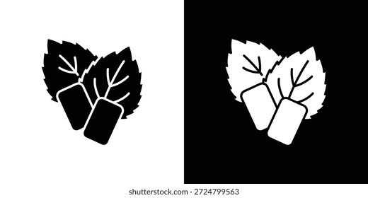 Minze Gummi Symbol Silhouette Vektor flache Illustration Design Pack.