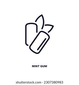 mint gum icon. Thin line mint gum icon from dental health collection. Editable mint gum symbol can be used web and mobile