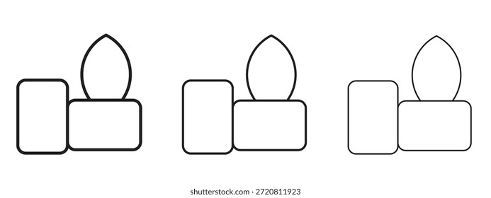 Símbolo de linha fina do ícone de goma de menta em plano de fundo branco, ilustração vetorial de traçado editável