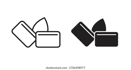 Ilustración vectorial de icono de goma de menta. Diseño plano. Símbolos de Vector de Diseño gráfico.