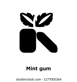Mint gum icon vector isolated on white background, logo concept of Mint gum sign on transparent background, filled black symbol