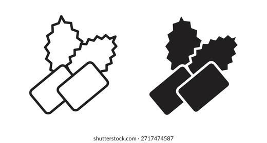 Minzgummisymbole. Pixel perfekt. Vektorkontursymbol. Flaches Logo-Konzept.